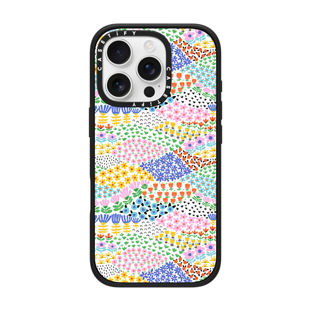 Sandra Hutter x CASETiFY iPhone 16 Pro ケース マットブラック インパクトケース MagSafe対応 Flower Meadow by Sandra Hutter