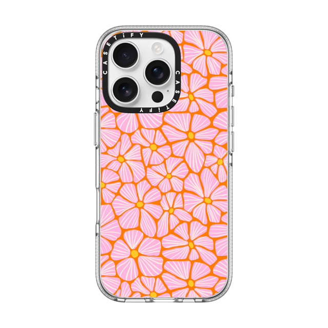 Sandra Hutter x CASETiFY iPhone 16 Pro ケース クリア クリア ケース MagSafe対応 Mosaic Flowers by Sandra Hutter