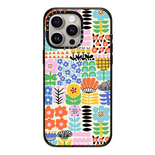 Sandra Hutter x CASETiFY iPhone 15 Pro Max ケース ブラック インパクトケース Scandinavian Maximalist Florals by Sandra Hutter