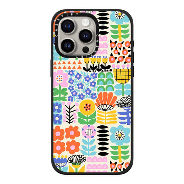 Sandra Hutter x CASETiFY iPhone 15 Pro Max ケース マットブラック インパクトケース MagSafe対応 Scandinavian Maximalist Florals by Sandra Hutter