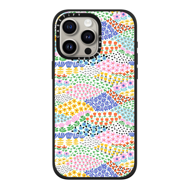 Sandra Hutter x CASETiFY iPhone 15 Pro Max ケース マットブラック インパクトケース MagSafe対応 Flower Meadow by Sandra Hutter