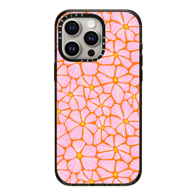 Sandra Hutter x CASETiFY iPhone 15 Pro Max ケース ブラック インパクトケース Mosaic Flowers by Sandra Hutter