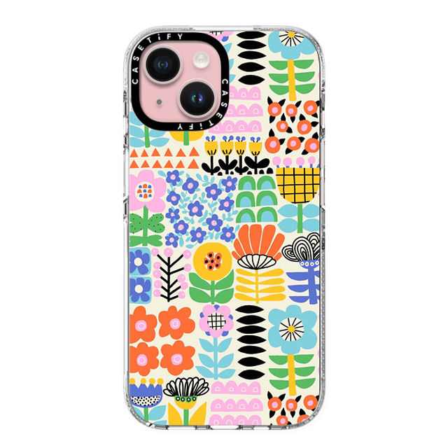 Sandra Hutter x CASETiFY iPhone 15 ケース クリア クリア ケース MagSafe対応 Scandinavian Maximalist Florals by Sandra Hutter