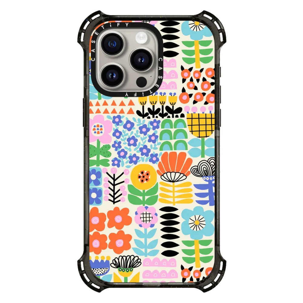 Bounce iPhone 15 Pro Max Case MagSafe Compatible - Scandinavian Maximalist Florals by Sandra Hutter