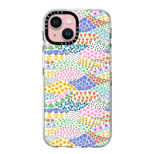 Sandra Hutter x CASETiFY iPhone 15 ケース クリア クリア ケース MagSafe対応 Flower Meadow by Sandra Hutter