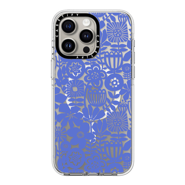 Sandra Hutter x CASETiFY iPhone 15 Pro Max ケース クリア クリア ケース MagSafe対応 Paper Cutting Floral Collage Blue by Sandra Hutter