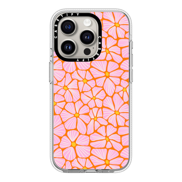 Sandra Hutter x CASETiFY iPhone 15 Pro ケース クリア クリア ケース MagSafe対応 Mosaic Flowers by Sandra Hutter