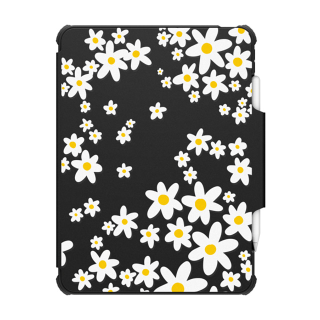 Skylar Kim x CASETiFY iPad Air (第4/5世代) Floral ブラック インパクト フォリオ ケース trendy retro white daisy flower pattern - ipad case Back to School Skylar Kim x CASETiFY iPad Air (第4/5世代) Floral ブラック インパクト フォリオ ケース trendy retro white daisy flower pattern - ipad case Back to School