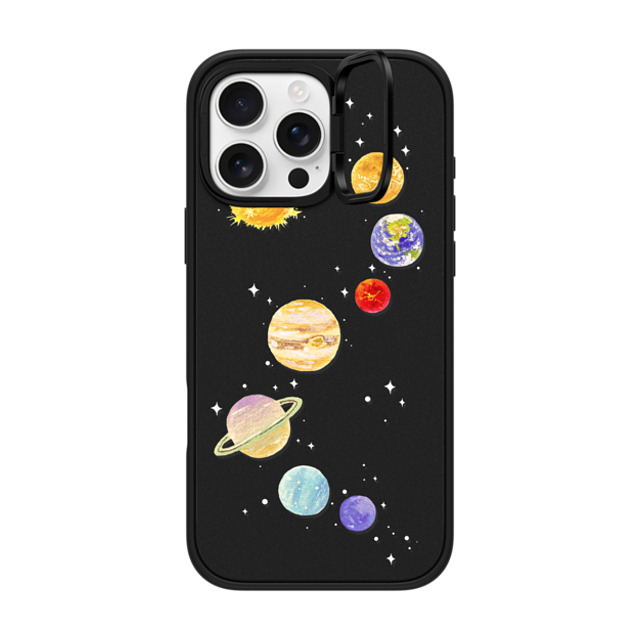 Skylar Kim x CASETiFY iPhone 16 Pro Max ケース マットブラック インパクトリングスタンドケース MagSafe対応 Solar System