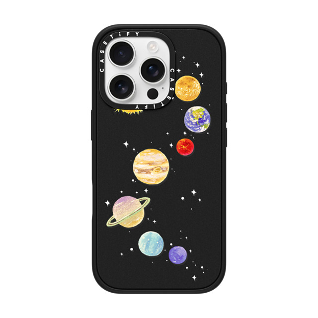 Skylar Kim x CASETiFY iPhone 16 Pro ケース マットブラック インパクトケース MagSafe対応 Solar System