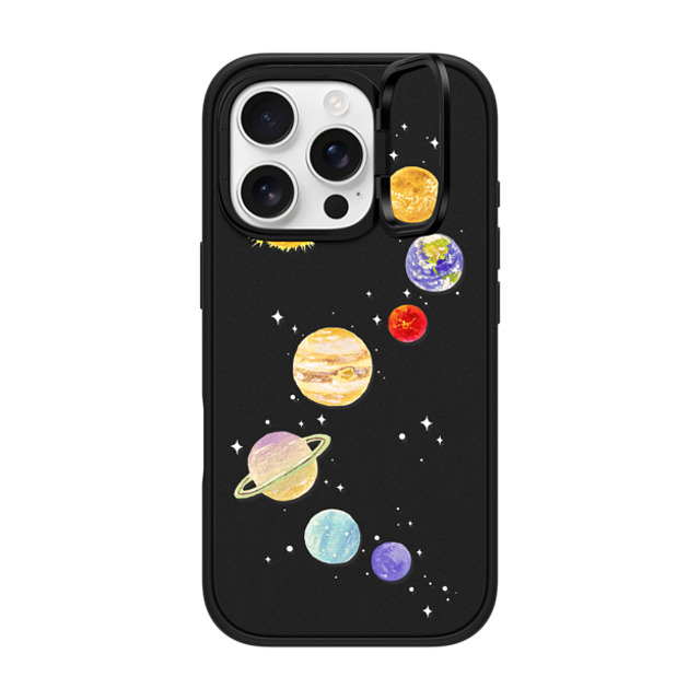 Skylar Kim x CASETiFY iPhone 16 Pro ケース マットブラック インパクトリングスタンドケース MagSafe対応 Solar System