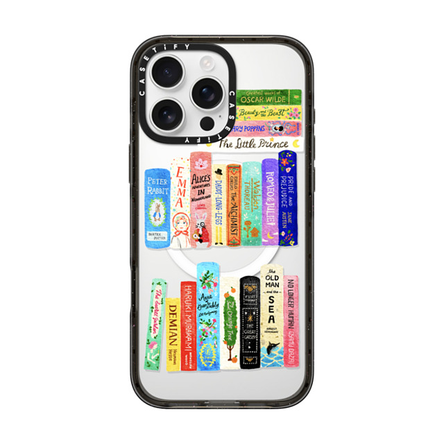 Skylar Kim x CASETiFY iPhone 16 Pro Max ケース ブラック インパクトケース MagSafe対応 Bookshelves for books lover (watercolor bookshelf) Father's Day Skylar Kim x CASETiFY iPhone 16 Pro Max ケース ブラック インパクトケース MagSafe対応 Bookshelves for books lover (watercolor bookshelf) Father's Day