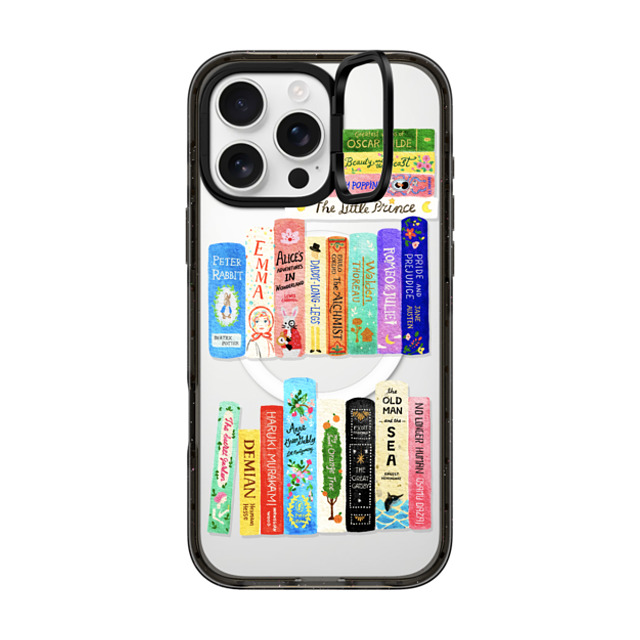 Skylar Kim x CASETiFY iPhone 16 Pro Max ケース ブラック インパクトリングスタンドケース MagSafe対応 Bookshelves for books lover (watercolor bookshelf) Father's Day Skylar Kim x CASETiFY iPhone 16 Pro Max ケース ブラック インパクトリングスタンドケース MagSafe対応 Bookshelves for books lover (watercolor bookshelf) Father's Day