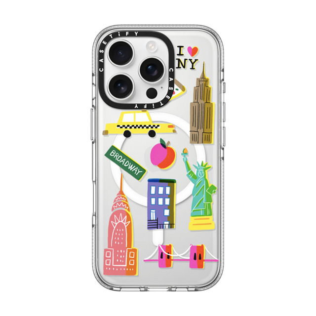 Skylar Kim x CASETiFY iPhone 16 Pro Case Sticker,Travel クリア クリア ケース MagSafe対応 New York City retro art - nyc symbols silkscreen and riso Back to School Skylar Kim x CASETiFY iPhone 16 Pro Case Sticker,Travel クリア クリア ケース MagSafe対応 New York City retro art - nyc symbols silkscreen and riso Back to School