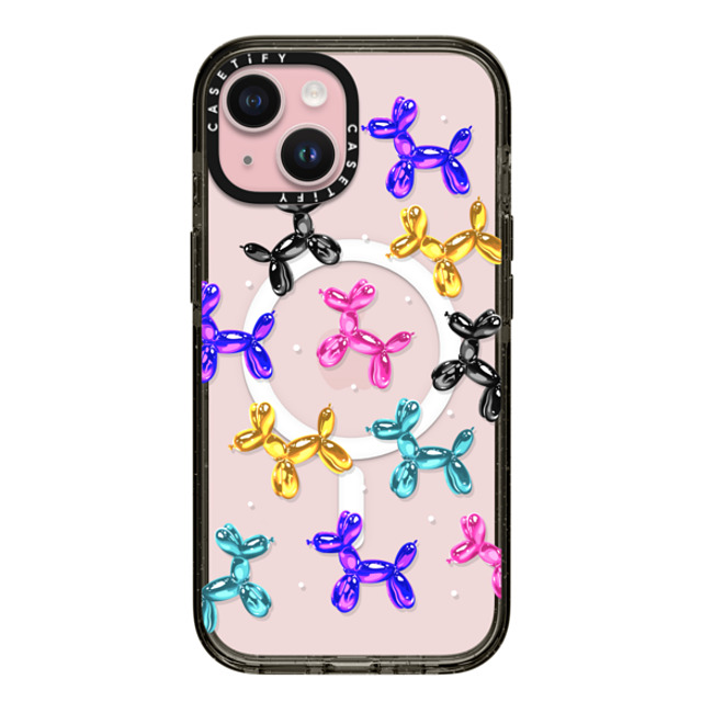 Skylar Kim x CASETiFY iPhone 15 Case Dog,Animal Black Impact Case MagSafe Compatible colorful artistic balloon dogs Mother's Day Skylar Kim x CASETiFY iPhone 15 Case Dog,Animal Black Impact Case MagSafe Compatible colorful artistic balloon dogs Mother's Day