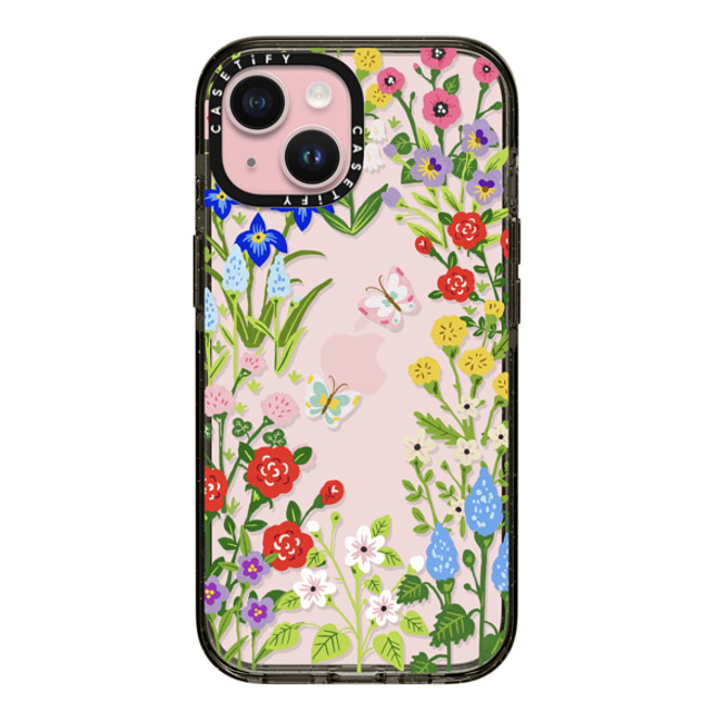 Skylar Kim x CASETiFY iPhone 15 ケース Floral,Butterfly ブラック インパクトケース Floral Garden with Butterflies Father's Day Skylar Kim x CASETiFY iPhone 15 ケース Floral,Butterfly ブラック インパクトケース Floral Garden with Butterflies Father's Day