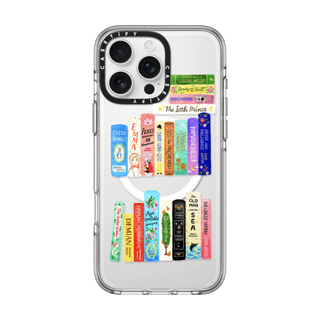 Skylar Kim x CASETiFY iPhone 16 Pro Max ケース クリア クリア ケース MagSafe対応 Books Lovers [waterclolor Bookshelf]