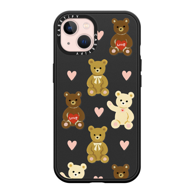 Skylar Kim x CASETiFY iPhone 13 ケース マットブラック インパクトケース MagSafe対応 Teddy Bears