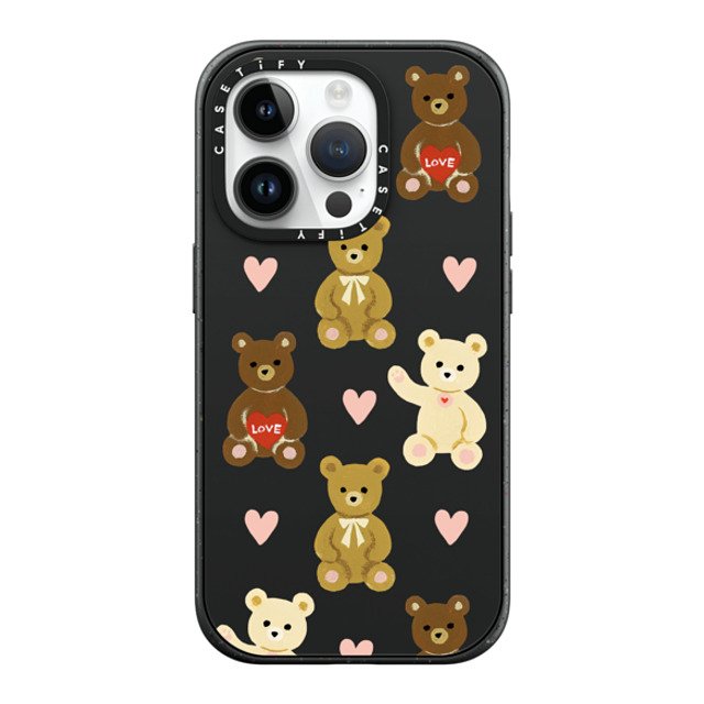 Skylar Kim x CASETiFY iPhone 14 Pro ケース マットブラック インパクトケース MagSafe対応 Teddy Bears