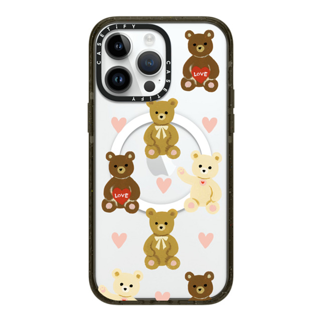 Skylar Kim x CASETiFY iPhone 14 Pro Max ケース ブラック インパクトケース MagSafe対応 Teddy Bears