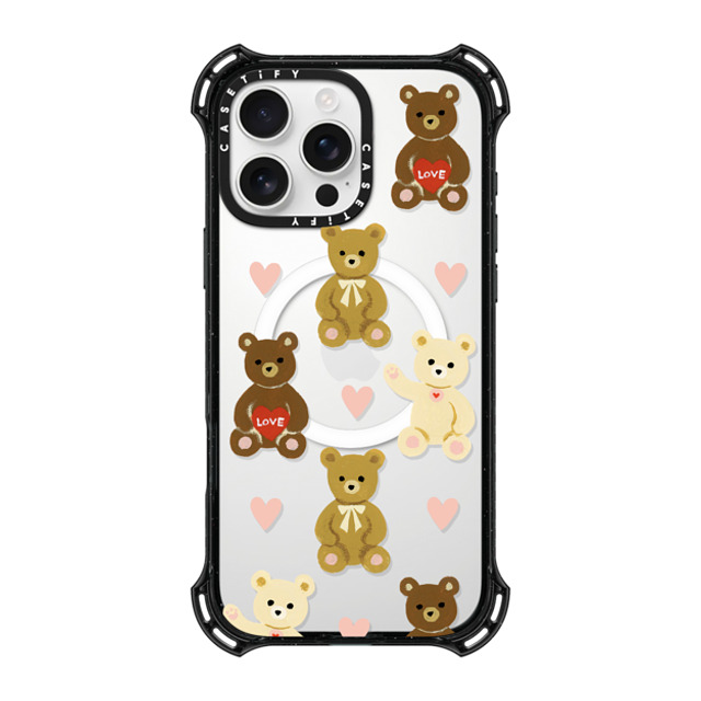 Skylar Kim x CASETiFY iPhone 16 Pro Max ケース ブラック バウンスケース Teddy Bears