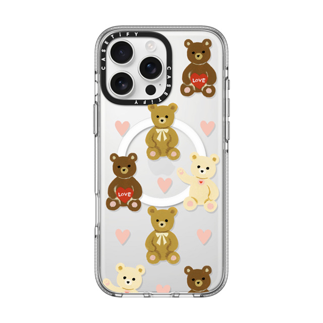 Skylar Kim x CASETiFY iPhone 16 Pro Max ケース クリア クリア ケース MagSafe対応 Teddy Bears