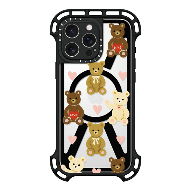 Skylar Kim x CASETiFY iPhone 16 Pro Max ケース ブラック ウルトラ バウンスケース MagSafe対応 Teddy Bears