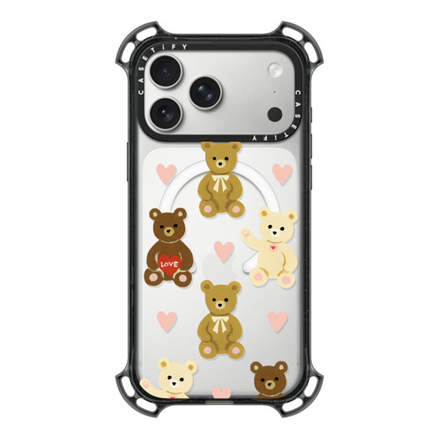 Skylar Kim x CASETiFY iPhone 17 Pro Max Case Bear,Animal Black Bounce Case MagSafe Compatible Teddy Bears