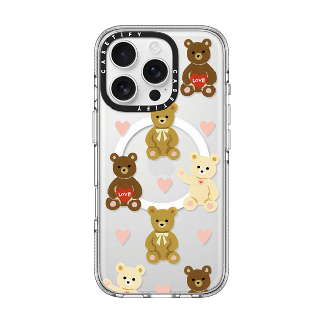 Skylar Kim x CASETiFY iPhone 16 Pro ケース クリア クリア ケース MagSafe対応 Teddy Bears