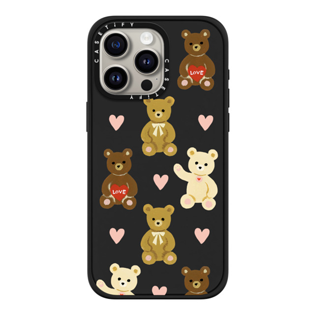 Skylar Kim x CASETiFY iPhone 15 Pro Max ケース マットブラック インパクトケース MagSafe対応 Teddy Bears