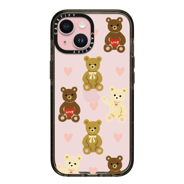 Skylar Kim x CASETiFY iPhone 15 ケース ブラック インパクトケース Teddy Bears