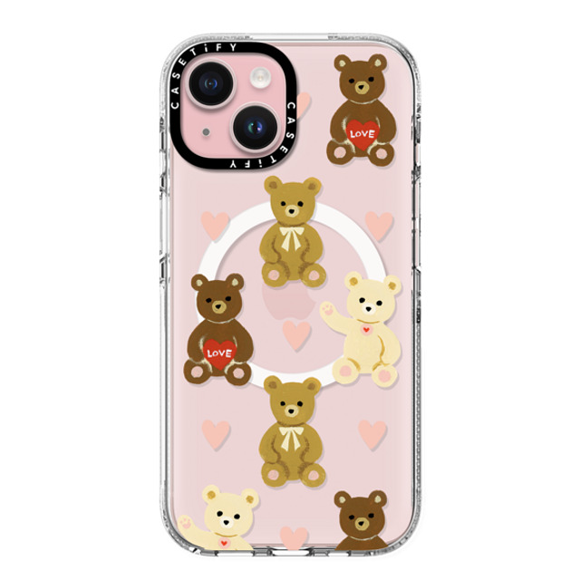 Skylar Kim x CASETiFY iPhone 15 ケース クリア クリア ケース MagSafe対応 Teddy Bears