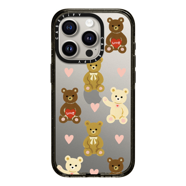 Skylar Kim x CASETiFY iPhone 15 Pro ケース ブラック インパクトケース Teddy Bears