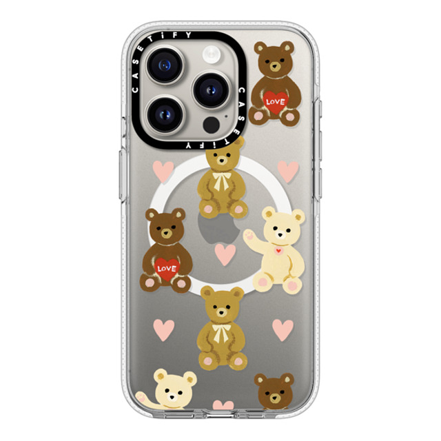 Skylar Kim x CASETiFY iPhone 15 Pro ケース クリア クリア ケース MagSafe対応 Teddy Bears