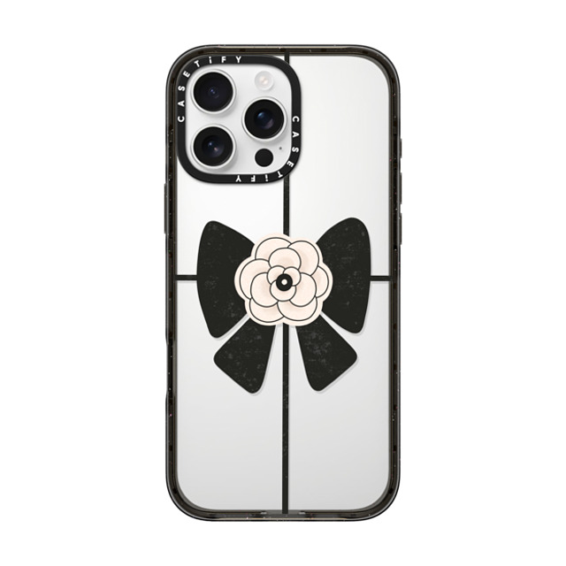 Skylar Kim x CASETiFY iPhone 16 Pro Max ケース Floral,Ribbon ブラック インパクトケース Elegant Camellia corsage bow: black and white ribbon Back to School Skylar Kim x CASETiFY iPhone 16 Pro Max ケース Floral,Ribbon ブラック インパクトケース Elegant Camellia corsage bow: black and white ribbon Back to School