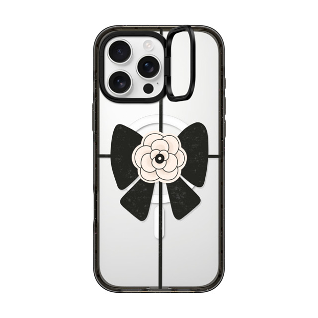 Skylar Kim x CASETiFY iPhone 16 Pro Max ケース Floral,Ribbon ブラック インパクトリングスタンドケース MagSafe対応 Elegant Camellia corsage bow: black and white ribbon Father's Day Skylar Kim x CASETiFY iPhone 16 Pro Max ケース Floral,Ribbon ブラック インパクトリングスタンドケース MagSafe対応 Elegant Camellia corsage bow: black and white ribbon Father's Day