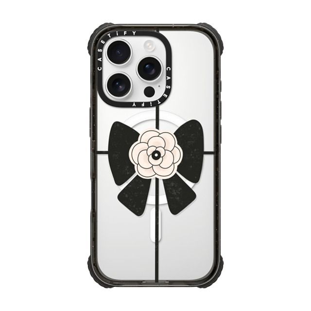Skylar Kim x CASETiFY iPhone 16 Pro ケース Floral,Ribbon ブラック ウルトラ インパクトケース MagSafe 対応 Elegant Camellia corsage bow: black and white ribbon Father's Day Skylar Kim x CASETiFY iPhone 16 Pro ケース Floral,Ribbon ブラック ウルトラ インパクトケース MagSafe 対応 Elegant Camellia corsage bow: black and white ribbon Father's Day