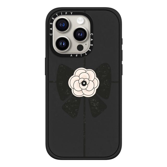 Skylar Kim x CASETiFY iPhone 15 Pro Case Floral,Ribbon マットブラック Impact Case MagSafe Compatible Elegant Camellia corsage bow: black and white ribbon Mother's Day Skylar Kim x CASETiFY iPhone 15 Pro Case Floral,Ribbon マットブラック Impact Case MagSafe Compatible Elegant Camellia corsage bow: black and white ribbon Mother's Day