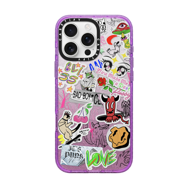 CASETiFY iPhone 16 Pro Max Case Glitter Purple Impact Case MagSafe Compatible COOLLY DUMP - GELBOYS looke world CASETiFY iPhone 16 Pro Max Case Glitter Purple Impact Case MagSafe Compatible COOLLY DUMP - GELBOYS looke world