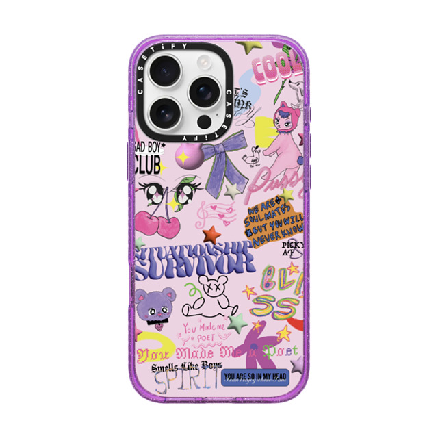 CASETiFY iPhone 16 Pro Max Case Glitter Purple Impact Case MagSafe Compatible CUTIE DUMP - GELBOYS looke world CASETiFY iPhone 16 Pro Max Case Glitter Purple Impact Case MagSafe Compatible CUTIE DUMP - GELBOYS looke world