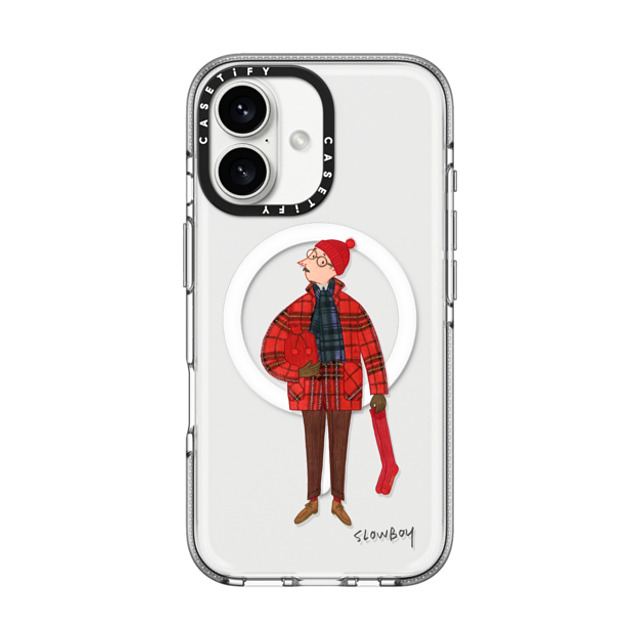 Mr Slowboy x CASETiFY iPhone 16 ケース Pop Art,Street Art クリア クリア ケース MagSafe対応 Slowboy in holiday tartan Mother's Day Mr Slowboy x CASETiFY iPhone 16 ケース Pop Art,Street Art クリア クリア ケース MagSafe対応 Slowboy in holiday tartan Mother's Day
