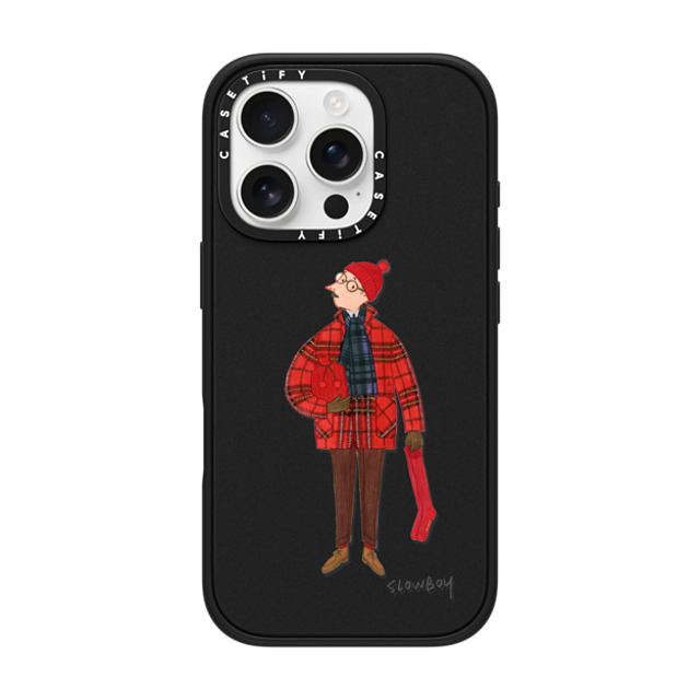 Mr Slowboy x CASETiFY iPhone 16 Pro ケース Pop Art,Street Art マットブラック インパクトケース MagSafe対応 Slowboy in holiday tartan Back to School Mr Slowboy x CASETiFY iPhone 16 Pro ケース Pop Art,Street Art マットブラック インパクトケース MagSafe対応 Slowboy in holiday tartan Back to School