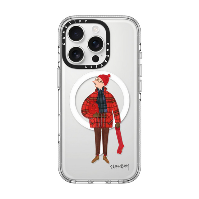 Mr Slowboy x CASETiFY iPhone 16 Pro Case Pop Art,Street Art クリア クリア ケース MagSafe対応 Slowboy in holiday tartan Mother's Day Mr Slowboy x CASETiFY iPhone 16 Pro Case Pop Art,Street Art クリア クリア ケース MagSafe対応 Slowboy in holiday tartan Mother's Day