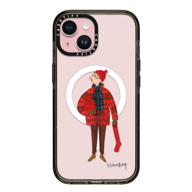 Mr Slowboy x CASETiFY iPhone 15 ケース Pop Art,Street Art ブラック インパクトケース MagSafe対応 Slowboy in holiday tartan Back to School Mr Slowboy x CASETiFY iPhone 15 ケース Pop Art,Street Art ブラック インパクトケース MagSafe対応 Slowboy in holiday tartan Back to School