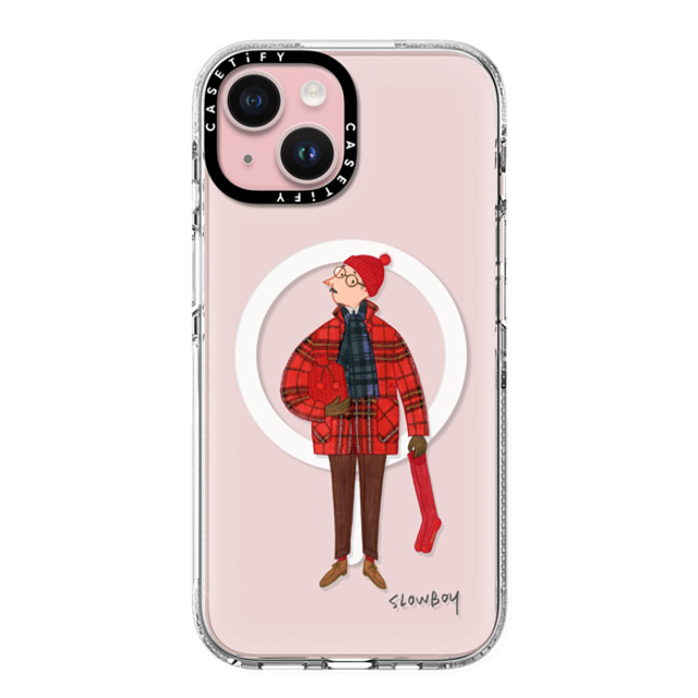 Mr Slowboy x CASETiFY iPhone 15 ケース Pop Art,Street Art クリア クリア ケース MagSafe対応 Slowboy in holiday tartan Back to School Mr Slowboy x CASETiFY iPhone 15 ケース Pop Art,Street Art クリア クリア ケース MagSafe対応 Slowboy in holiday tartan Back to School