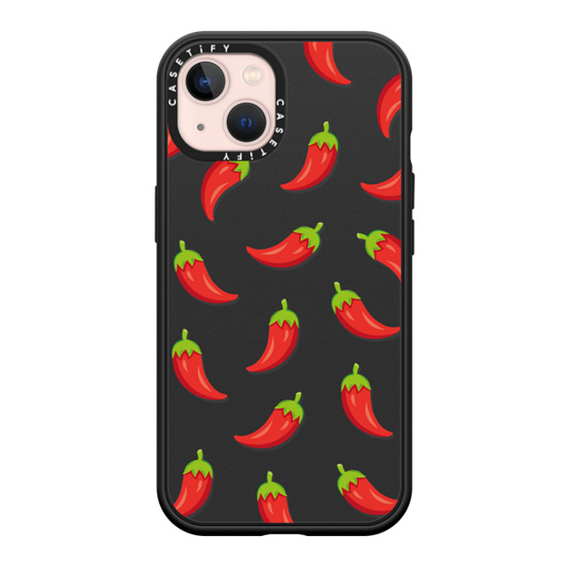 Kate Illustrates x CASETiFY iPhone 13 ケース マットブラック インパクトケース MagSafe対応 SPICY CHILLI