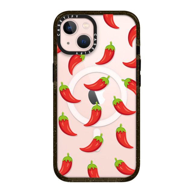 Kate Illustrates x CASETiFY iPhone 13 ケース ブラック インパクトケース MagSafe対応 SPICY CHILLI