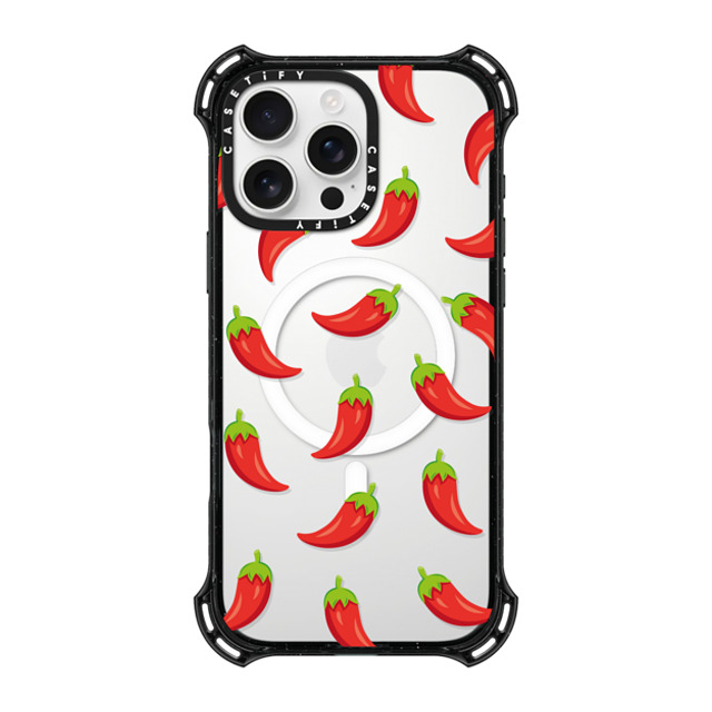 Kate Illustrates x CASETiFY iPhone 16 Pro Max ケース ブラック バウンスケース SPICY CHILLI