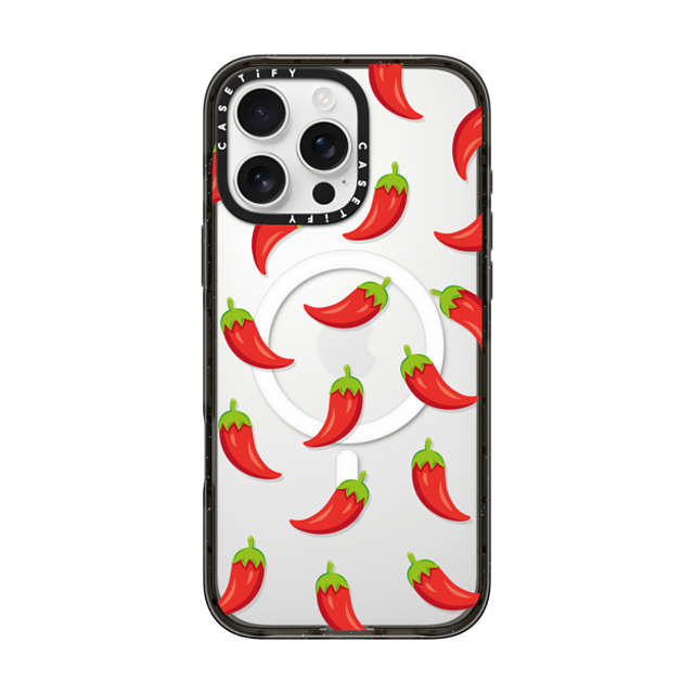 Kate Illustrates x CASETiFY iPhone 16 Pro Max ケース ブラック インパクトケース MagSafe対応 SPICY CHILLI