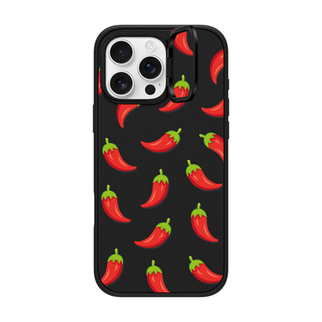 Kate Illustrates x CASETiFY iPhone 16 Pro Max ケース マットブラック インパクトリングスタンドケース MagSafe対応 SPICY CHILLI